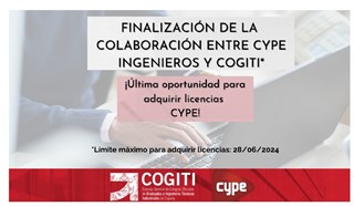 COGITI CYPE - ltima oportunidad para adquirir licencias CYPE!! Finalizacin de la colaboracin